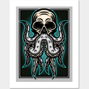 Human Skull Octopus Posters and Art